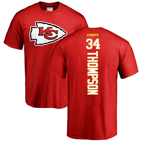 Men Kansas City Chiefs #34 Thompson Darwin Red Backer T-Shirt->kansas city chiefs->NFL Jersey